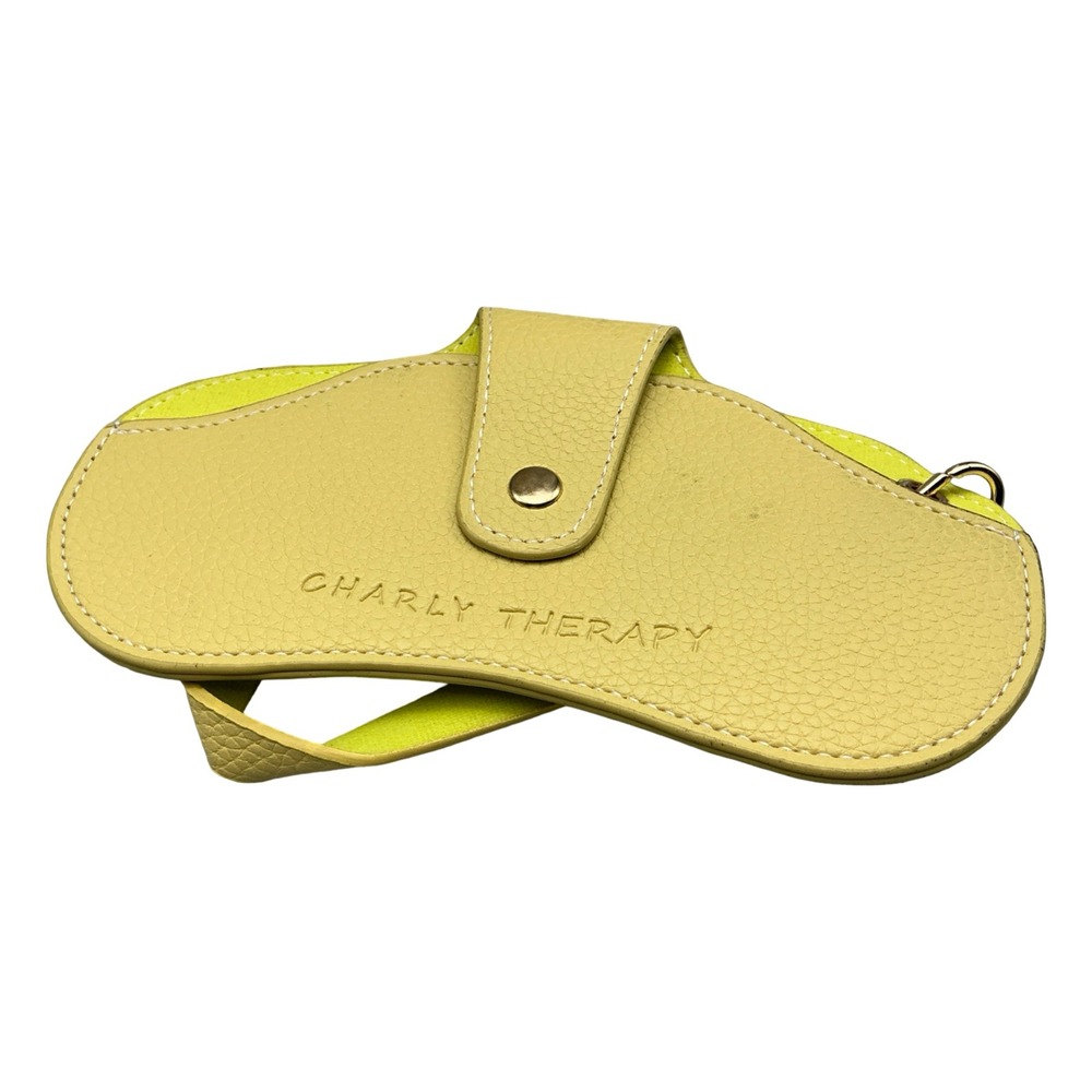 Charly Therapy Yellow Faux Leather Sunglasses Case with Wristlet Strap